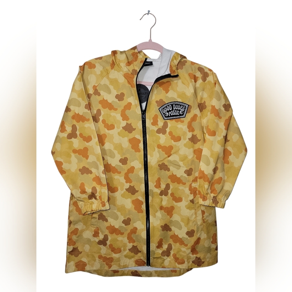 Tiny Whales Youth Camo Windbreaker Jacket - Yellow/Gold Camouflage - Size 10 NWT